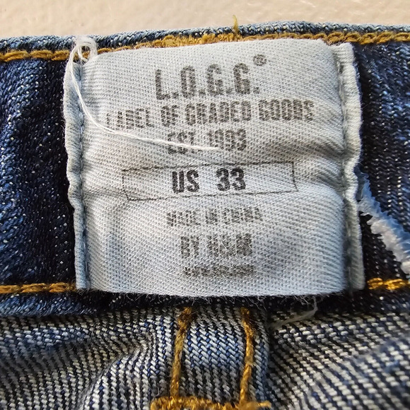 H&M L.O.G.G. Jeans Women's 33 Boot Cut High-Rise Blue Dark Wash - Picture 3 of 16